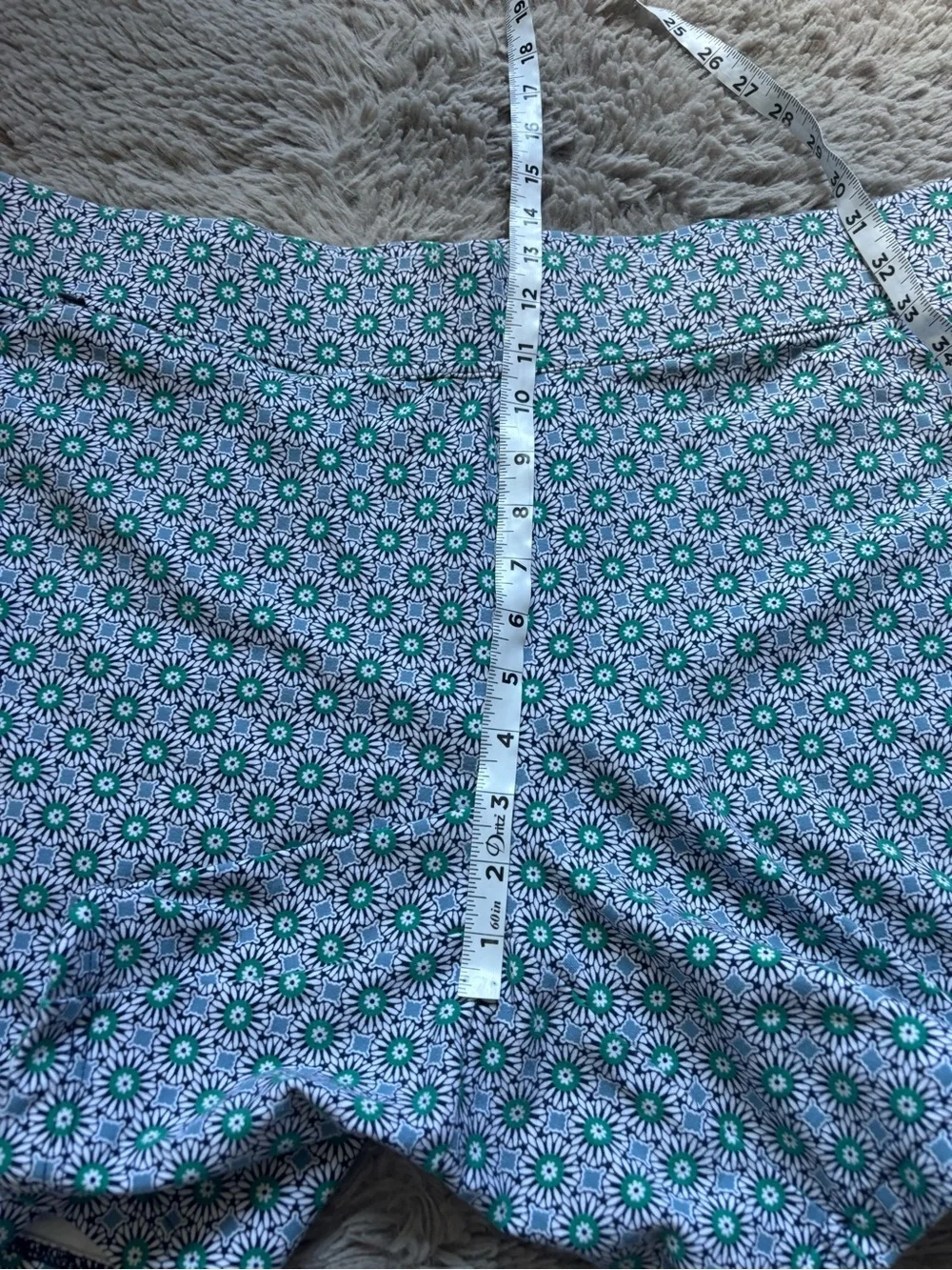 Lands end geometric Floral Print Green and Blue shorts size 2X